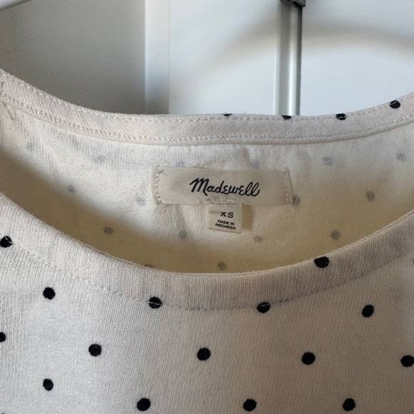 Madewell Cap-Sleeve Boxy Tee in Polka Dot sz xS - Picture 4 of 4